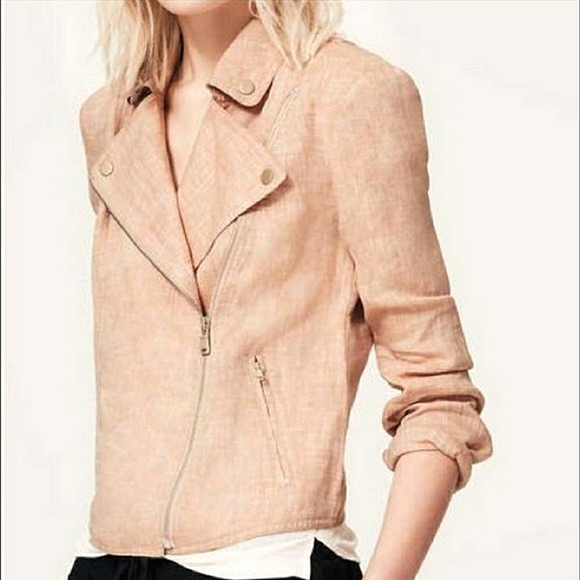Lou & Grey Jackets & Blazers - Lou And Grey Linen Moto Jacket Size S